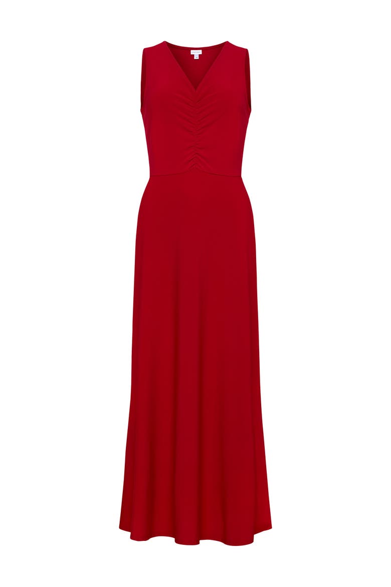 Ruched Bodice Maxi Dress, Alternate, color, Red
