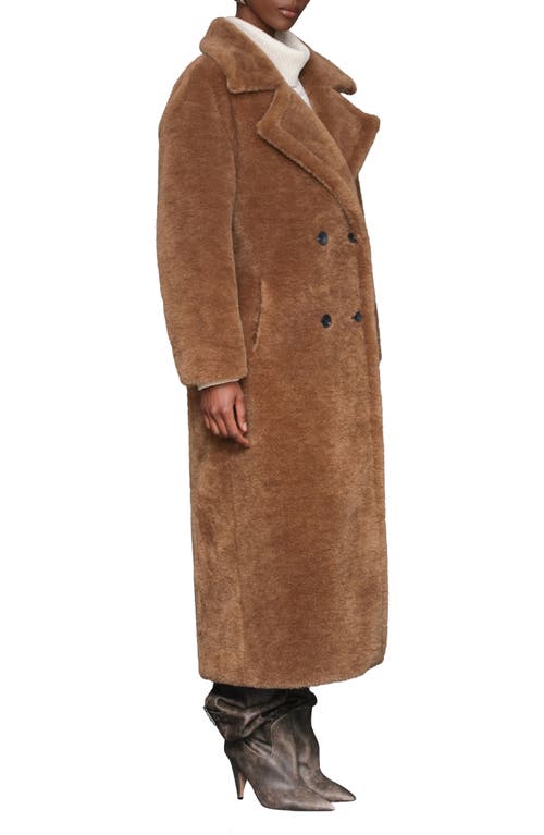 Avec Les Filles Double Breasted Faux Fur Long Coat