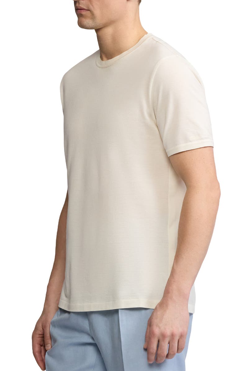 Ralph Lauren Purple Label Merino Wool Piqué Crewneck T-Shirt, Alternate, color, Classic Cream