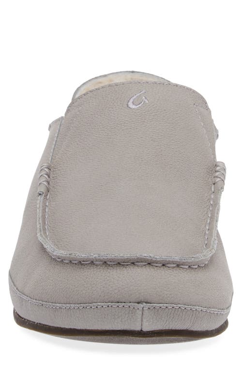 Olukai Moloa Genuine Shearling Convertible Slipper In Gray