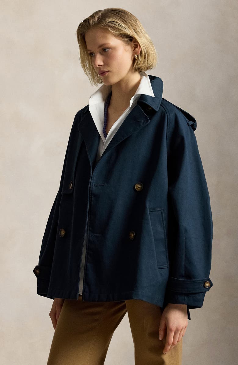 Polo Ralph Lauren Cotton Twill Balloon Trench Coat, Alternate, color, Rl Navy