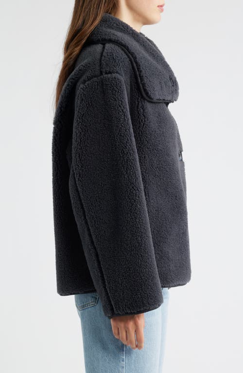 Sam Edelman Faux Shearling Jacket In Blue