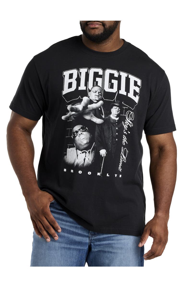 True Nation by DXL Big & Tall Biggie Graphic Tee, Main, color, Black