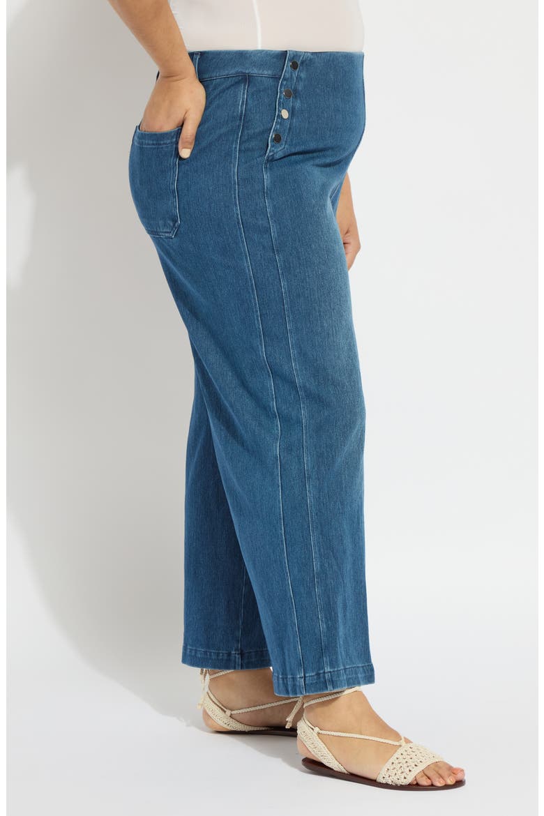 Mallory Sailor High Waist Wide Leg Jeans, Alternate, color, MID WASH