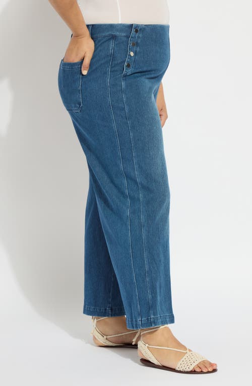 Lyssé Mallory Sailor Hi Waist Wide Leg Denim (plus Size, 28" Inseam) In Mid Wash