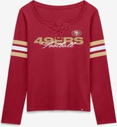 FANATICS Women's Fanatics Scarlet San Francisco 49ers Team First Coverage Scheme Lace-Up Long Sleeve T-Shirt