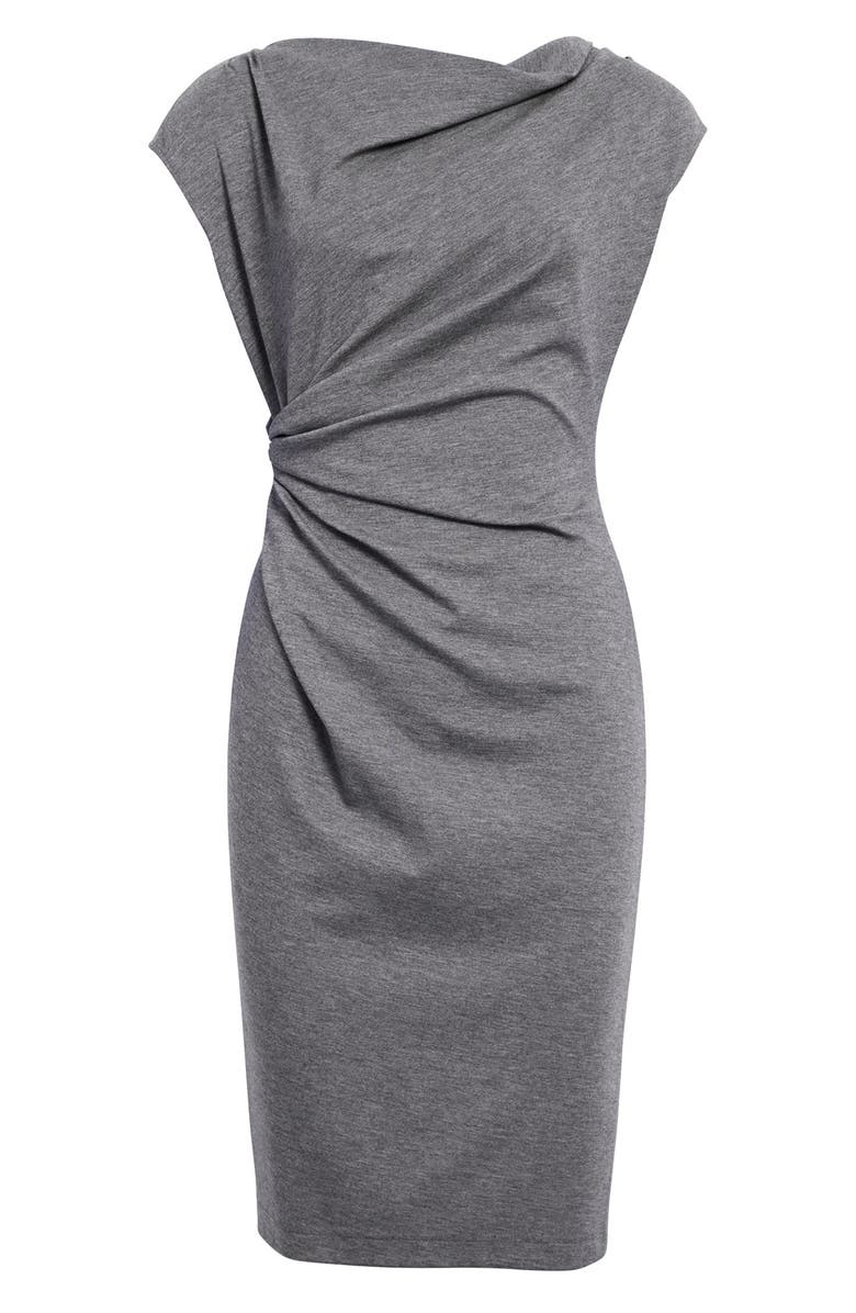 Lafayette 148 New York Drape Neck Ponte Dress, Alternate, color,