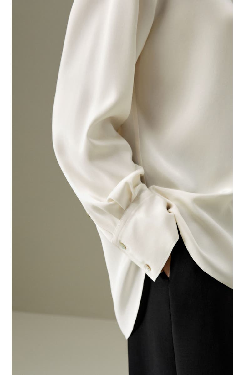 Lilysilk The One Relaxed Fit Silk Shirt, Alternate, color, Natural White