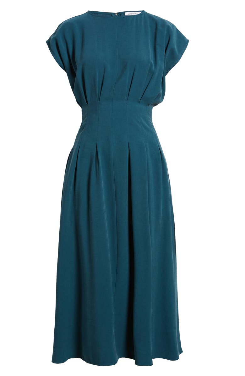 Nordstrom Pleated A-Line Dress, Alternate, color, Teal Abyss