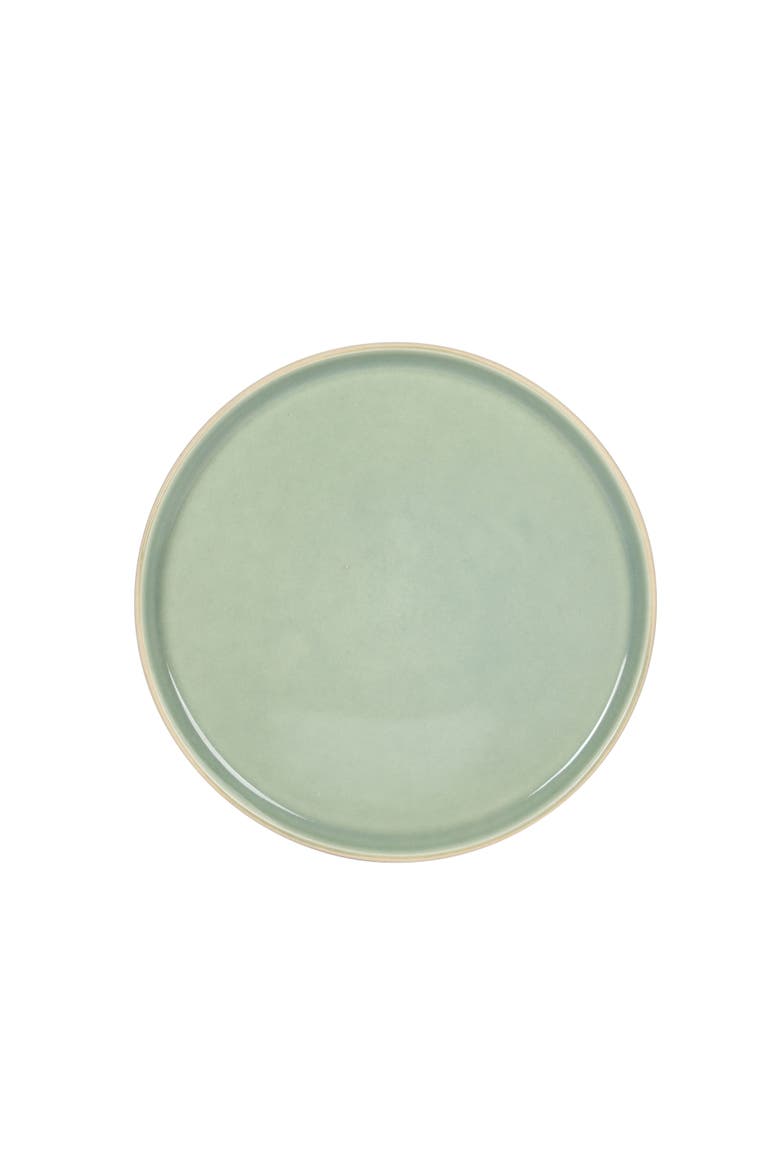 Liberty Bay 16-Piece Stoneware Stackable Plates and Double Bowl Dinnerware Set, Alternate, color, Mint