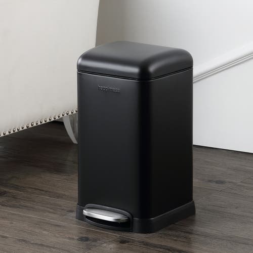 Happimess Betty Retro Mini 3.2-gallon Step-open Trash Can In Midnight Black