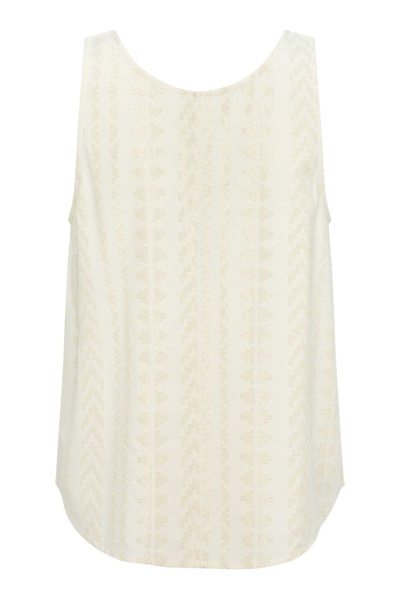 Metallic Sleeveless Top, Alternate, color, Ivory Gold