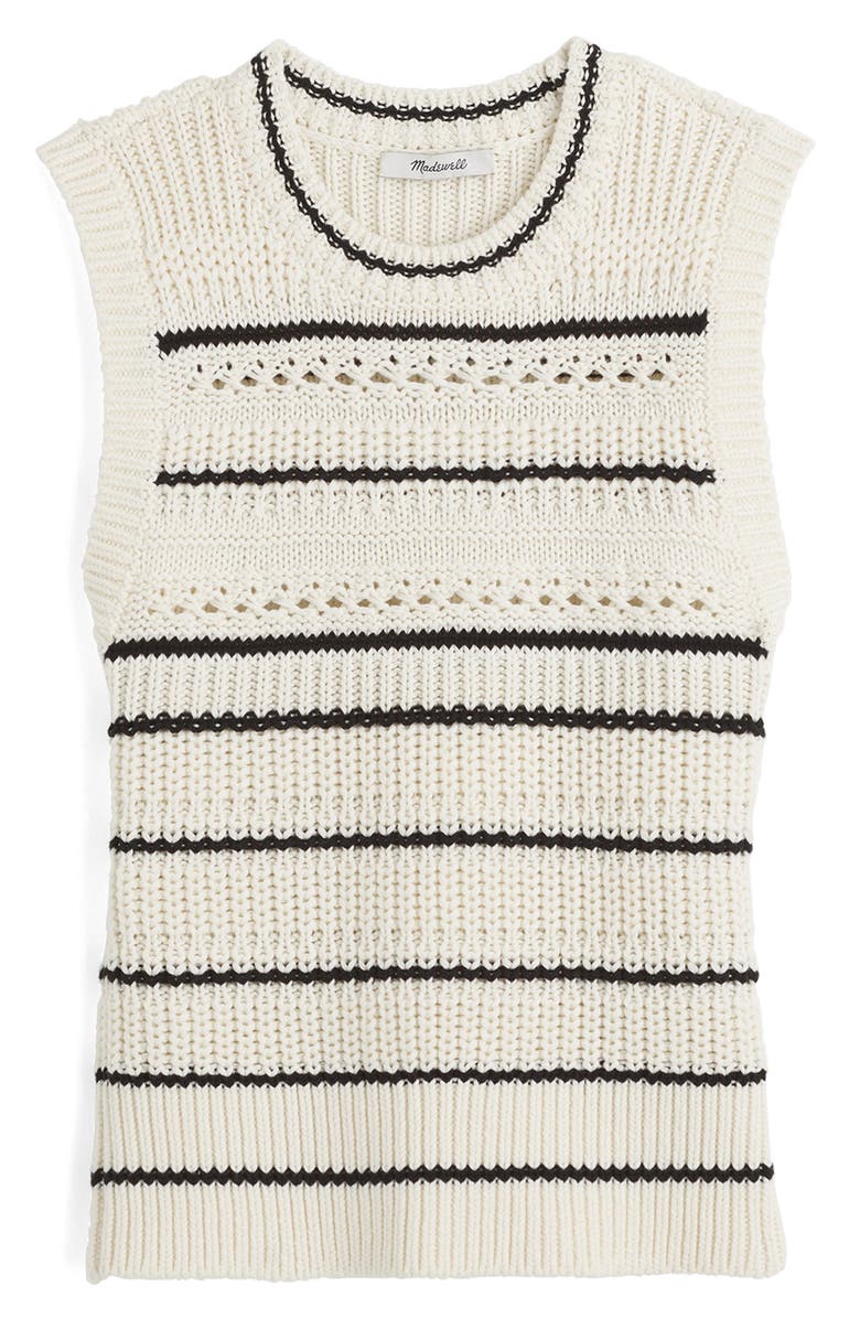 Stripe Cotton Sweater Vest