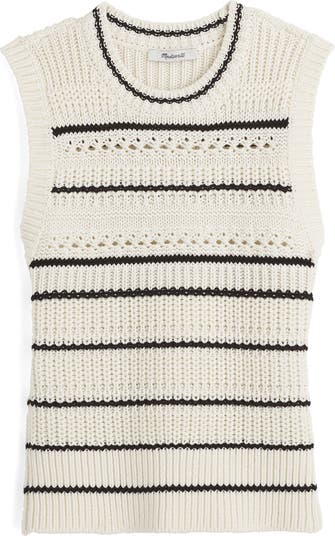 Stripe Cotton Sweater Vest