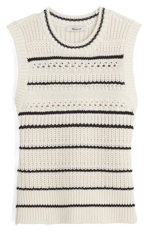 Madewell Stripe Cotton Sweater Vest In White