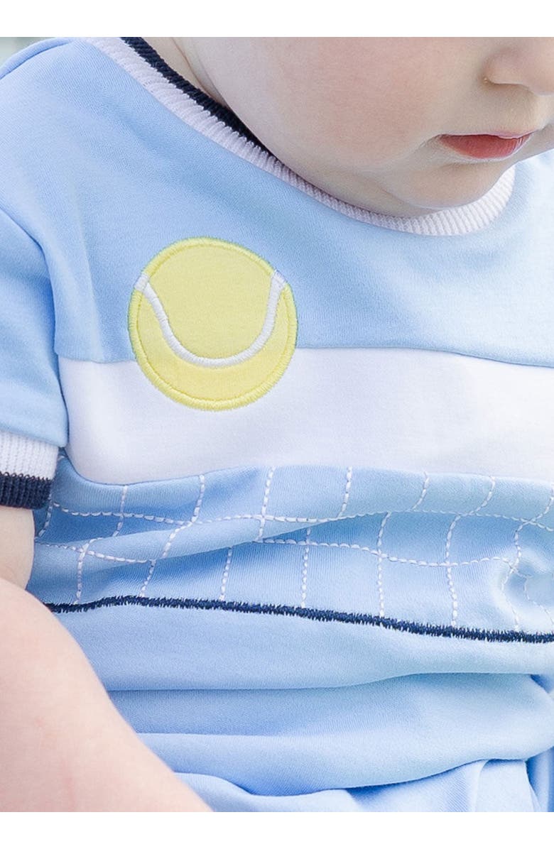 Florence Eiseman Knit Shortall With Tennis Ball, Alternate, color, Light Blue