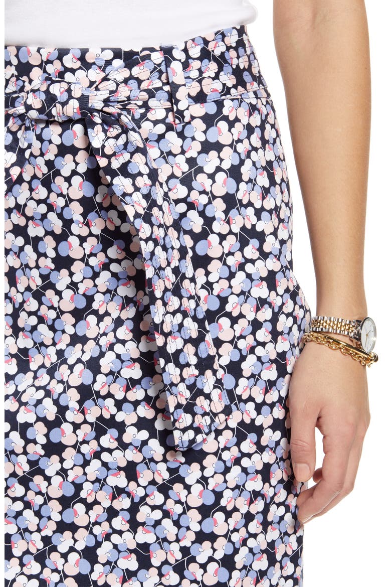 Twill Pencil Skirt, Alternate, color, NAVY VINTAGE POP FLORAL