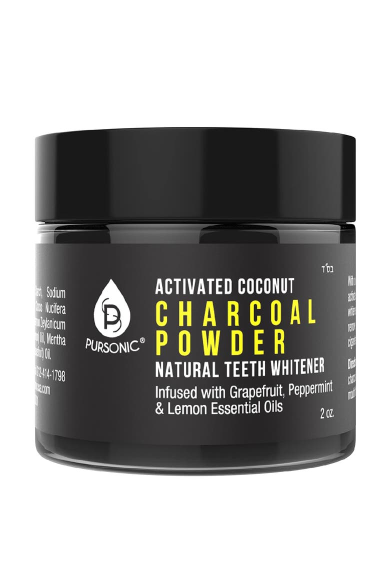 Activated Coconut Charcoal Powder Natural Teeth Whitener, Main, color, Multicolor