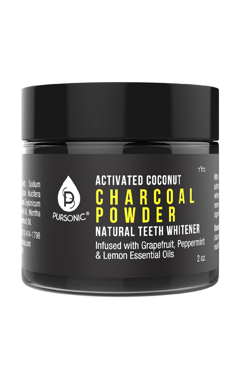 PURSONIC Activated Coconut Charcoal Powder Natural Teeth Whitener, Main, color, Multicolor
