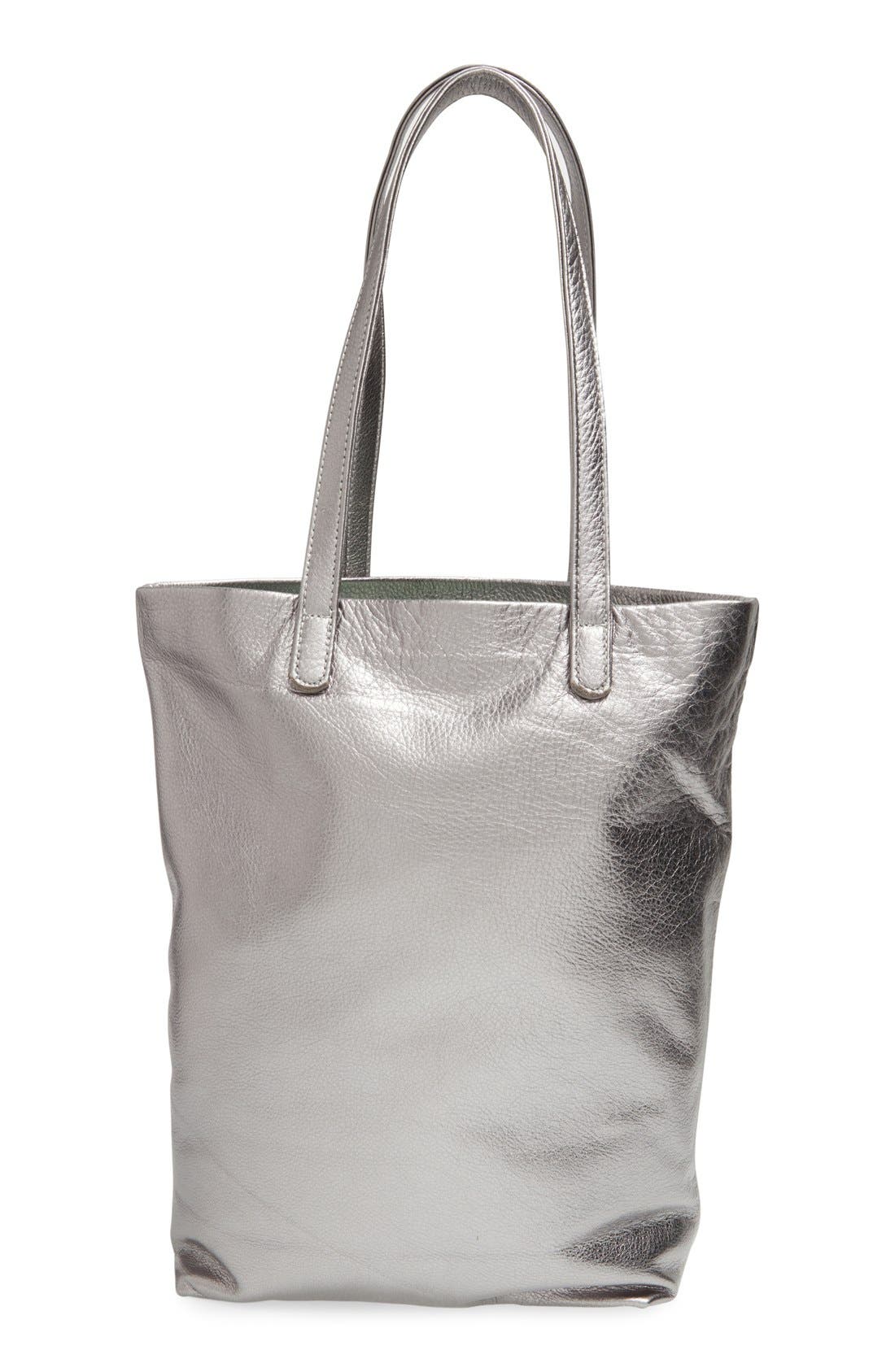 'Basic' Leather Tote, Alternate, color, MINERAL