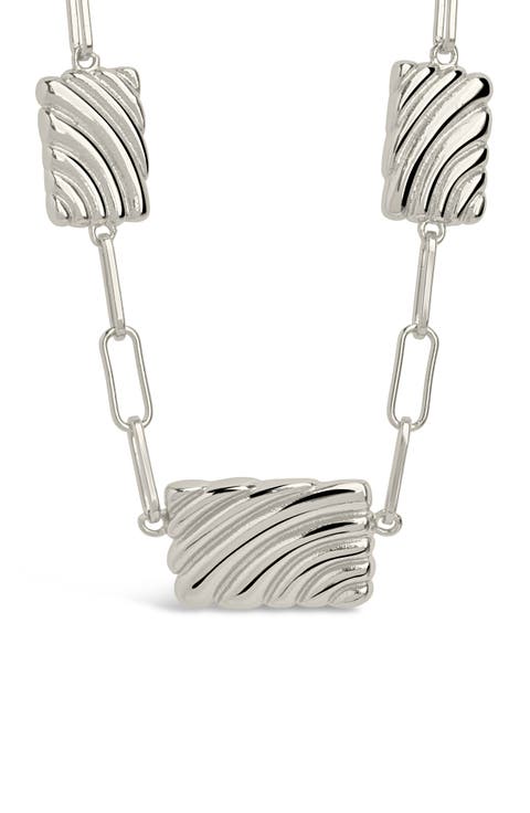 Hayde Triple Textured Charm Necklace
