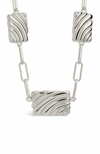Sterling Forever Hayde Triple Textured Charm Necklace