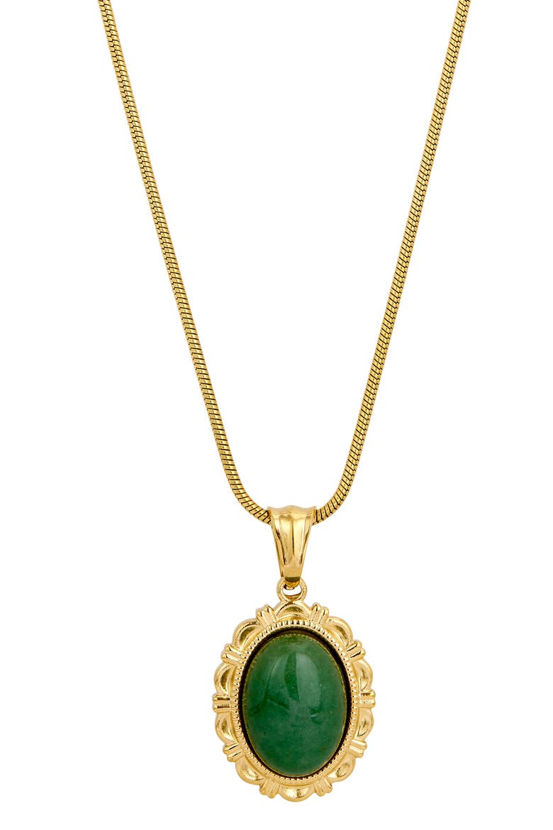 Bold Aventurine Pendant Necklace, Main, color, GOLD