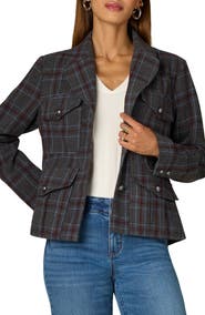 Wit & Wisdom Plaid Military Blazer