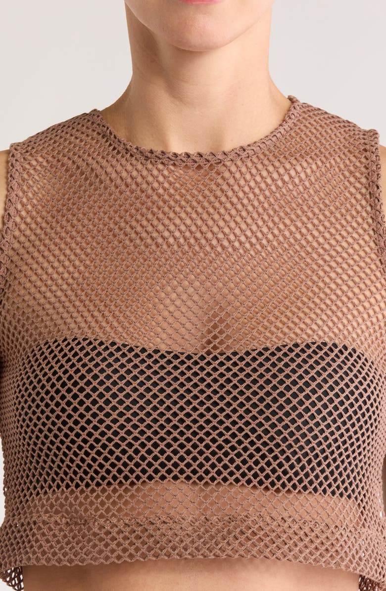 BOAMAR Filua Mesh Crop Top, Alternate, color, Coffee