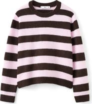 MANGO Stripe Crewneck Sweater