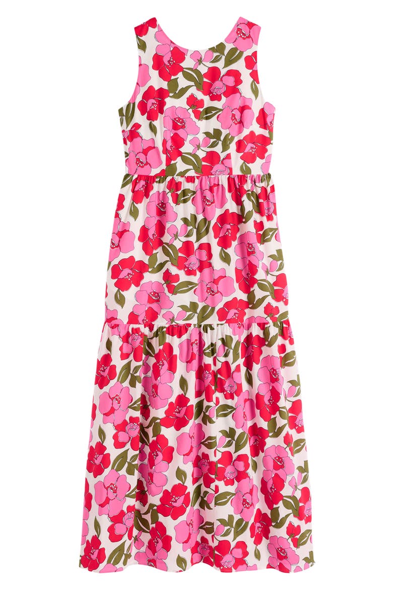 Floral Print Poplin Midi Dress, Alternate, color, PINK RADIANT BLOOM