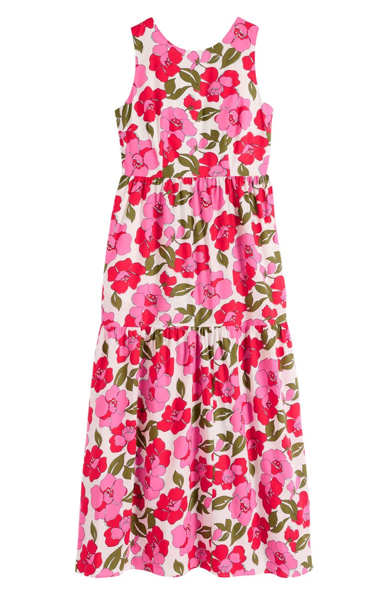 Boden Floral Print Poplin Midi Dress, Alternate, color, Pink Radiant Bloom
