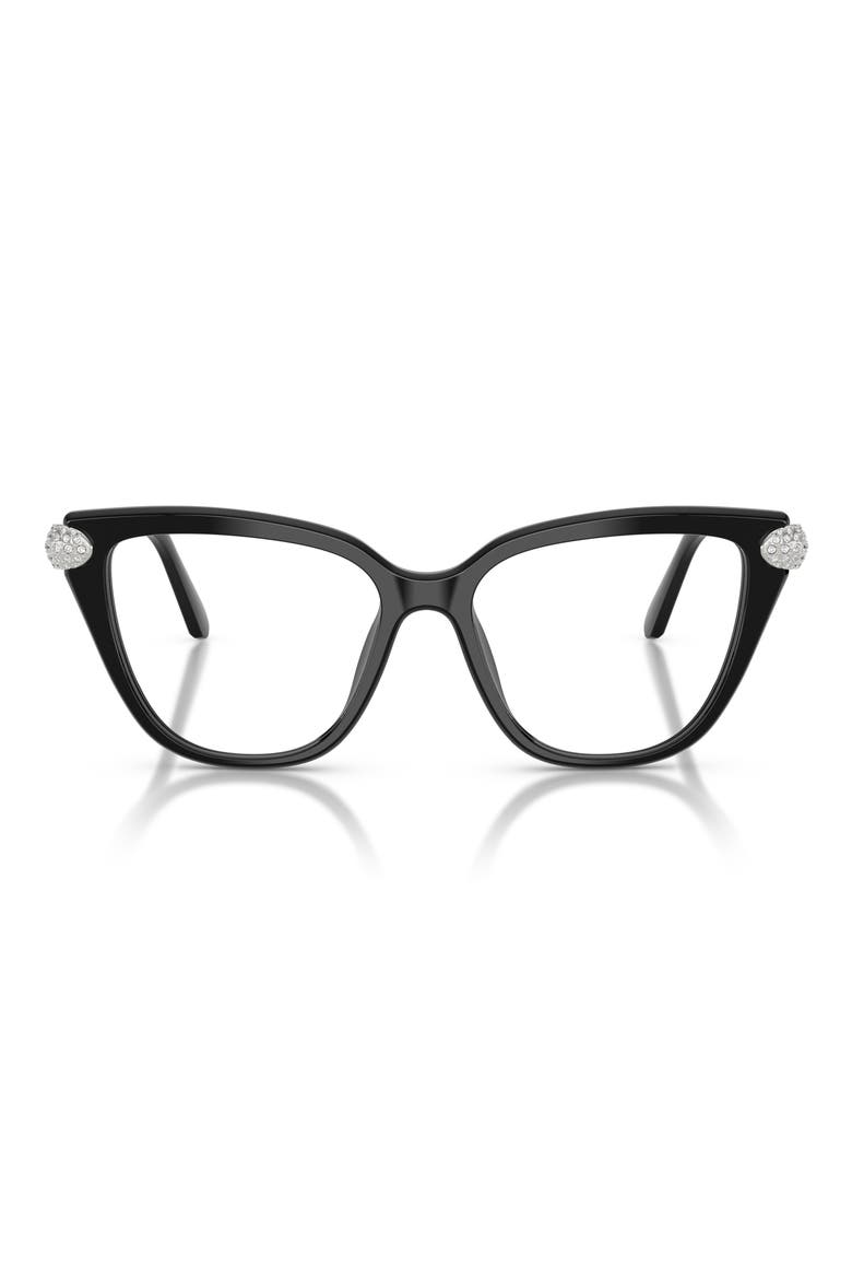54mm Cat Eye Optical Glasses, Main, color, BLACK/ DEMO LENS