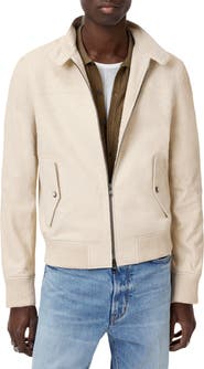 John Varvatos Nathan Distressed Suede Bomber Jacket