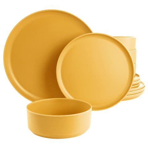 Canyon Crest 12 Piece Round Melamine Dinnerware Set
