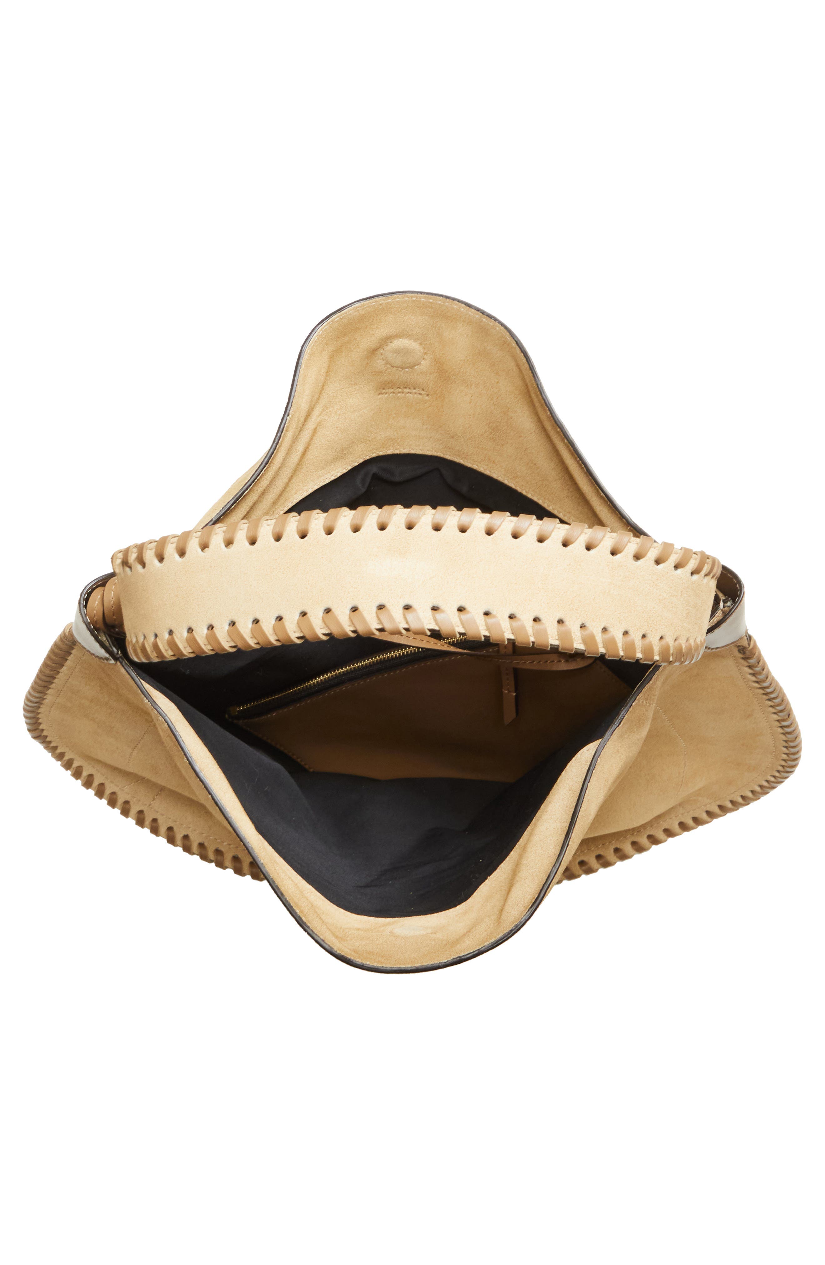 Isabel Marant Oskan Soft Suede Hobo Bag, Alternate, color, Sand