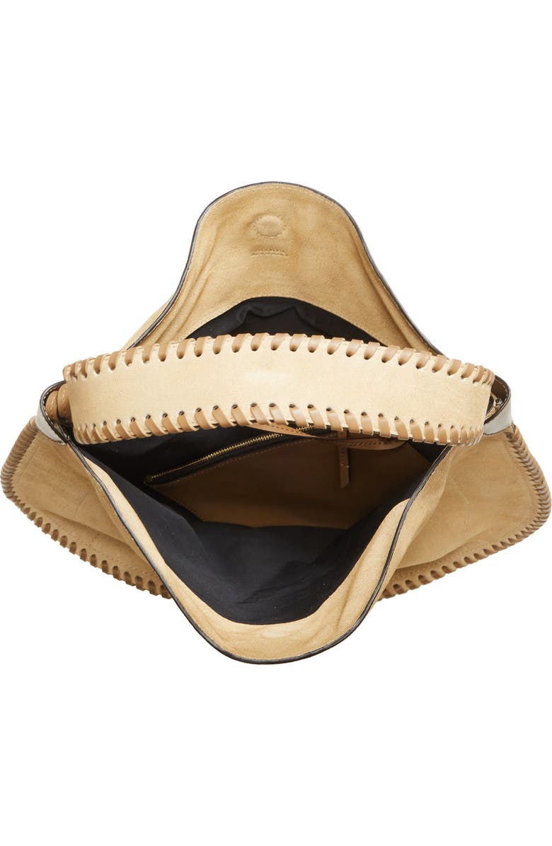 Isabel Marant Oskan Soft Suede Hobo Bag, Alternate, color, Sand
