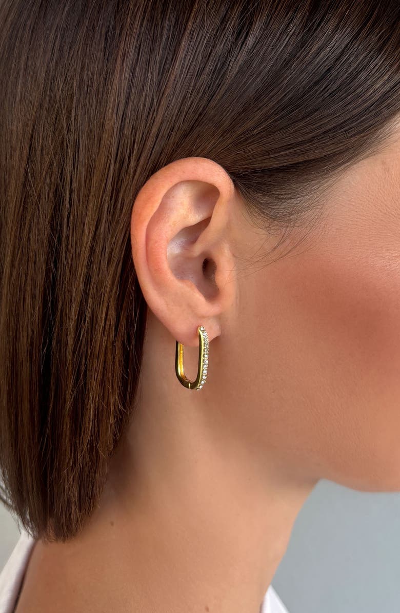 Adornia Set of 3 Rectangular Huggie Hoop Earrings, Alternate, color, Gold