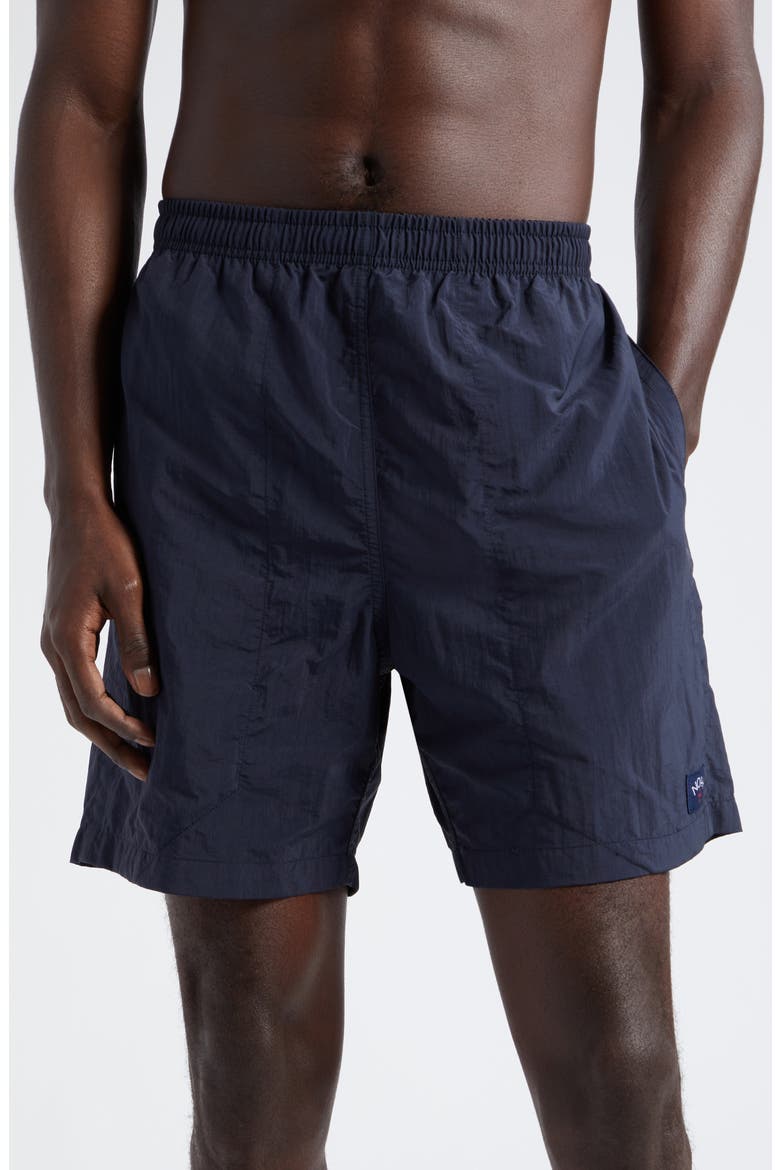 Core Logo Patch Swim Trunks, Main, color, NAVY