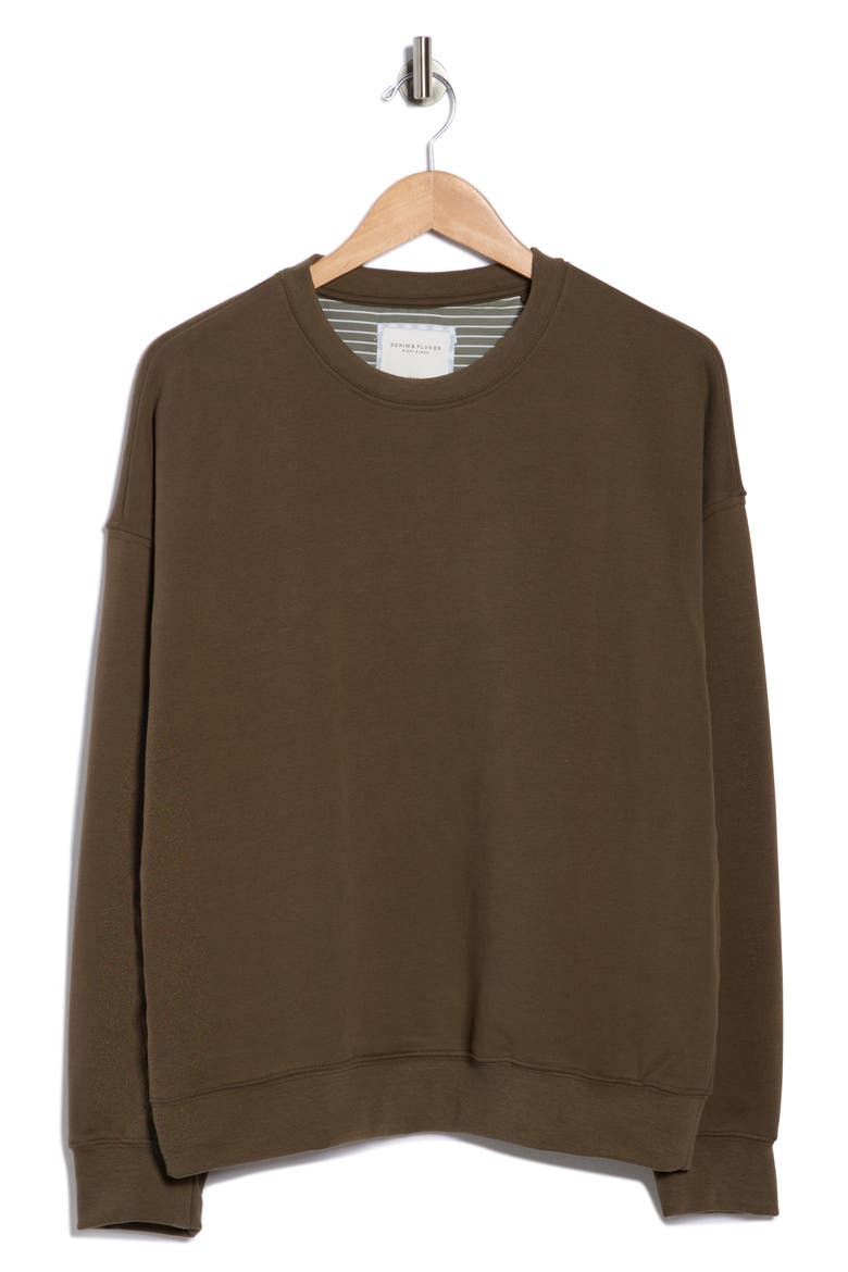 Heavy Crewneck Sweatshirt, Alternate, color, MOSS GREEN