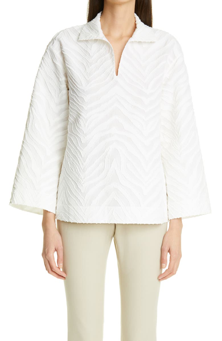 Lafayette 148 New York Dales Zebra Jacquard Top, Main, color,