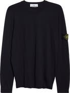 Stone Island Compass Patch Virgin Wool Crewneck Sweater