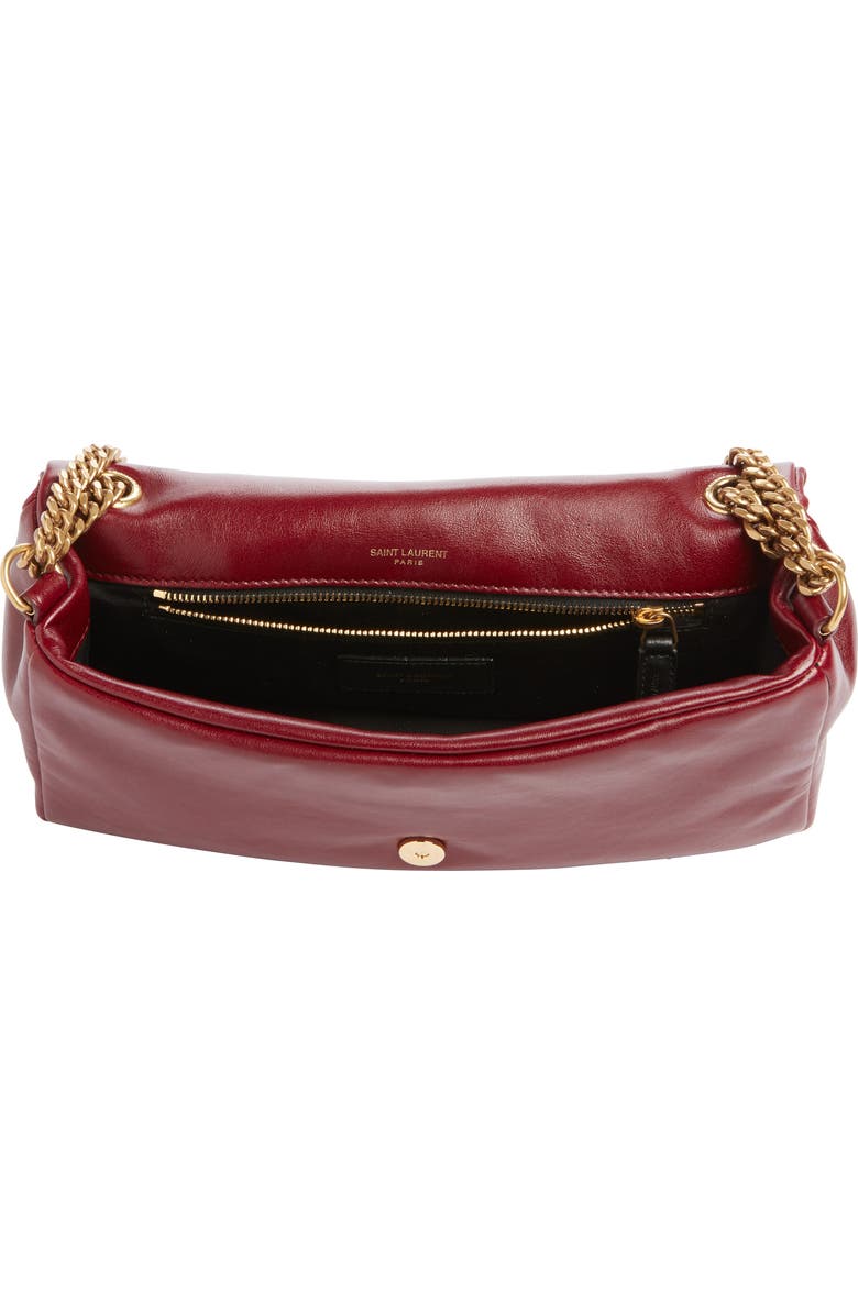 Saint Laurent Small Calypso Leather Shoulder Bag, Alternate, color, Rubis