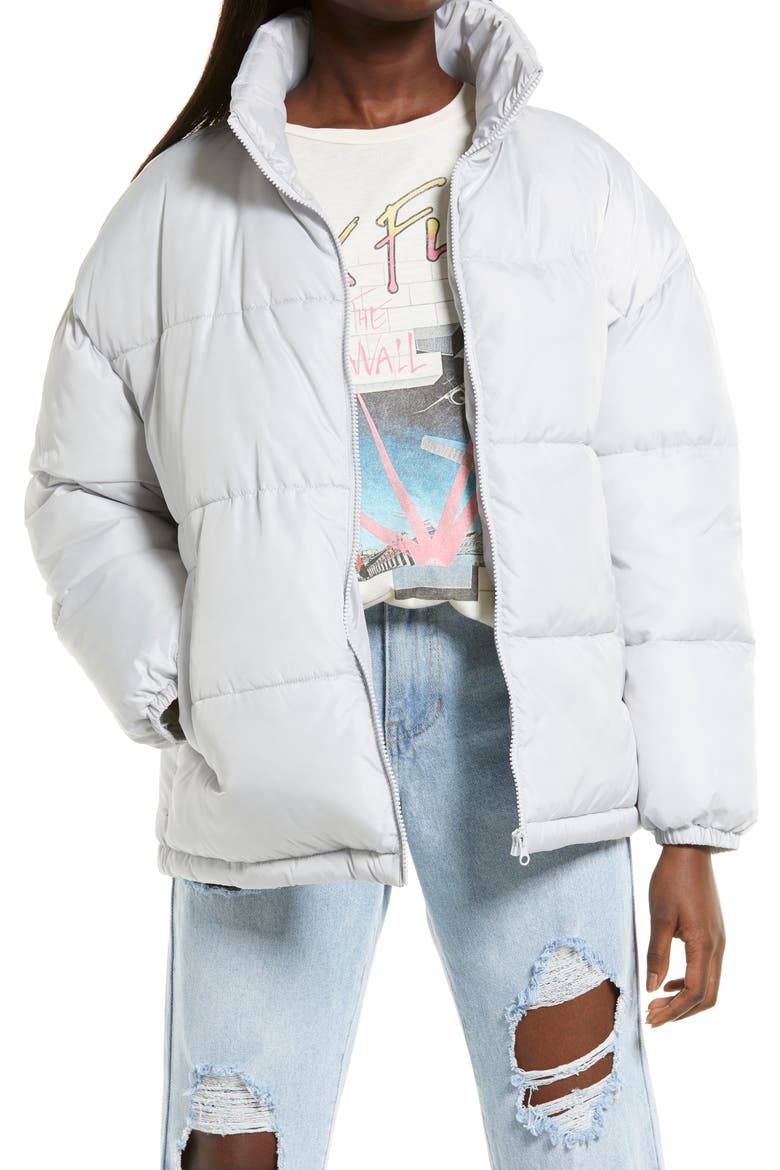 Oversized Puffer Jacket, Main, color, GREY QUIET