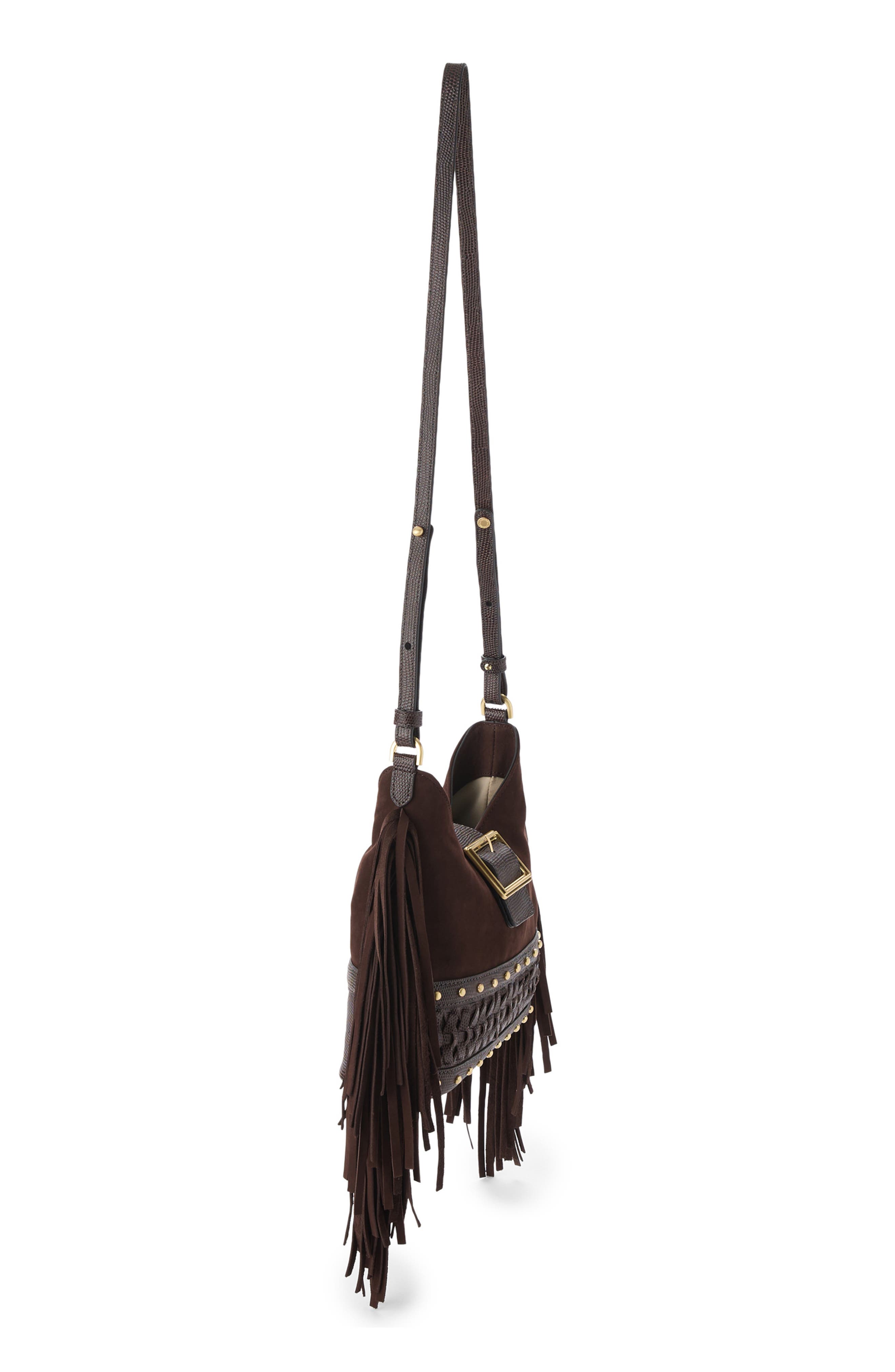 Small Gwynne Leather Crossbody Bag, Alternate, color, CHOCOLATE