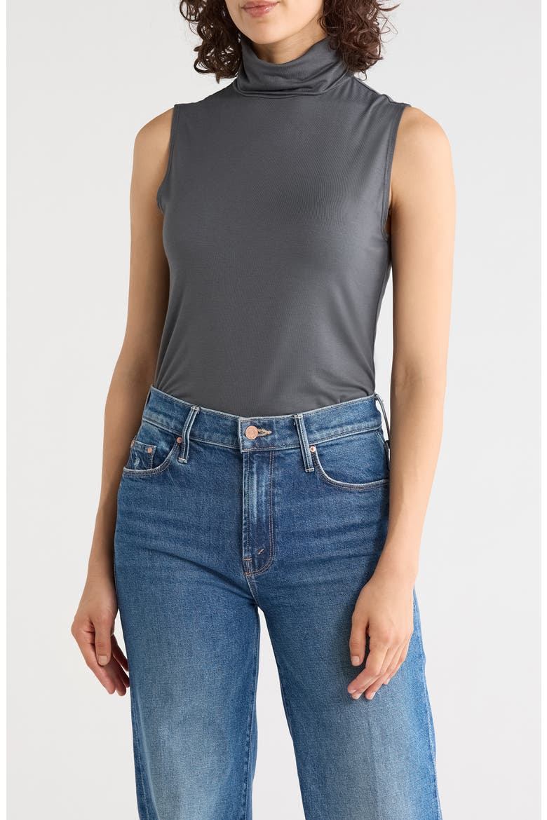 Ceci Sleeveless Turtleneck Shell, Main, color, DARK SHADOW