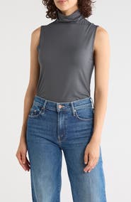 L'AGENCE Ceci Sleeveless Turtleneck Shell