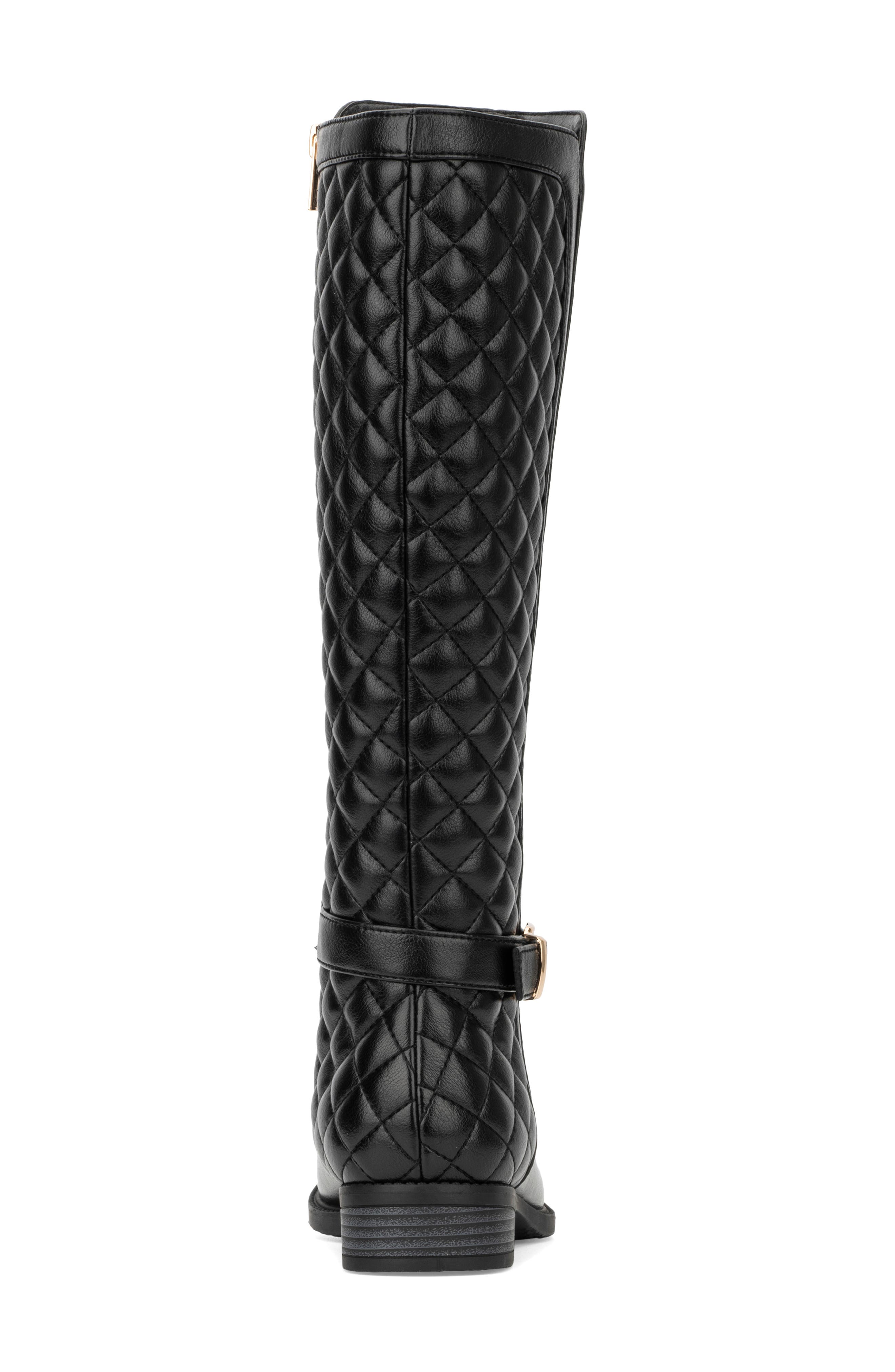 NEW YORK AND COMPANY Enola Quilted Riding Boot, Alternate, color, Black