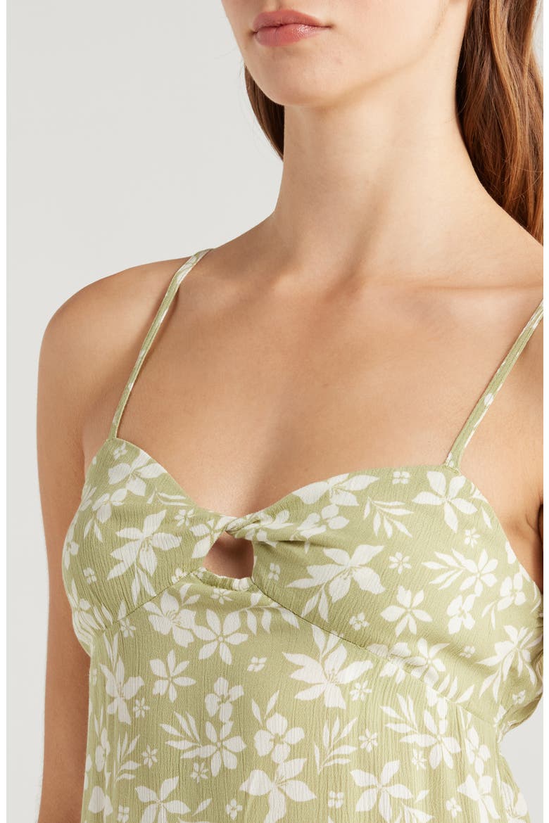 Last Sunset Floral Cutout Minidress, Alternate, color, AVOCADO