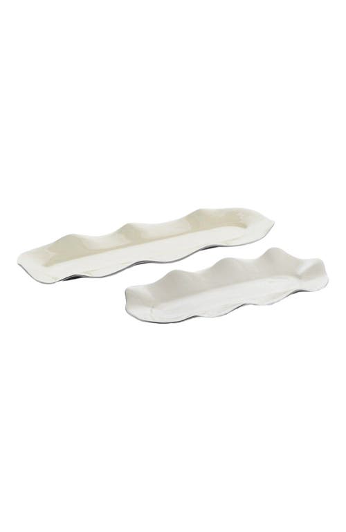 Lunares Ruffled Oyster Long Tray In Gold